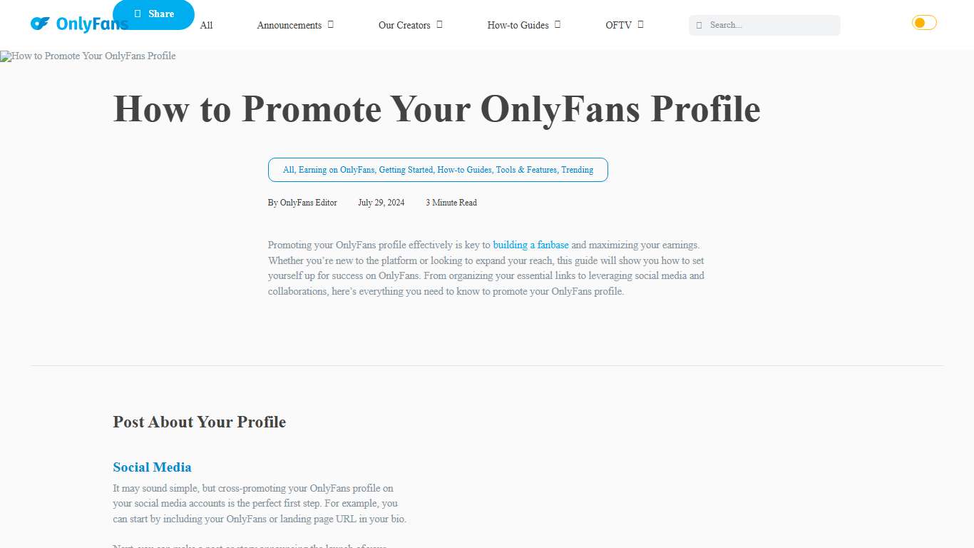 How to Promote Your OnlyFans Profile - OnlyFans Blog