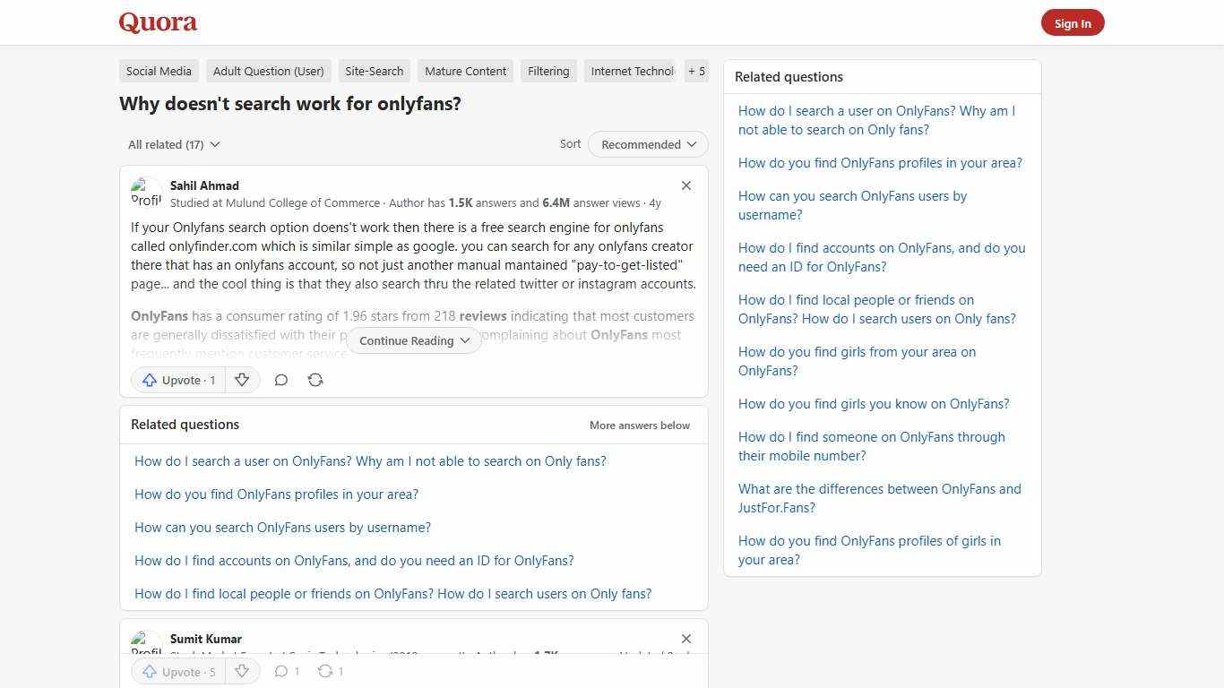 Why doesn't search work for onlyfans? - Quora